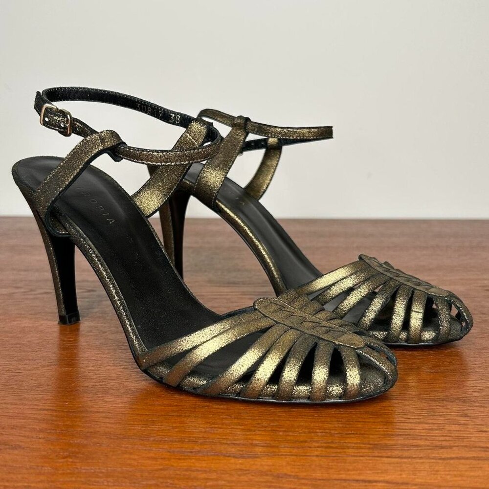 Intropia Sparkly Bronze Heels